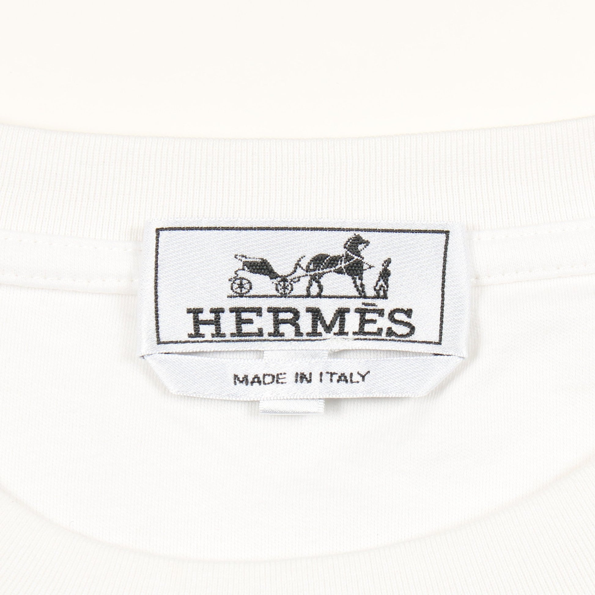 ミニパッチ メタルリー オ カレ 半袖Tシャツ コットン ホワイト エルメス トップス HERMES