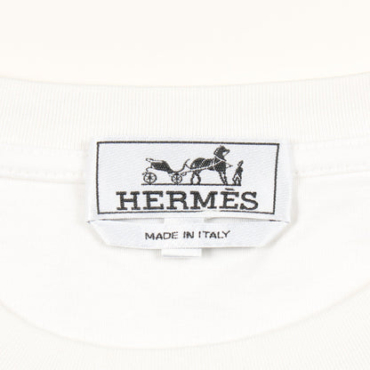ミニパッチ メタルリー オ カレ 半袖Tシャツ コットン ホワイト エルメス トップス HERMES