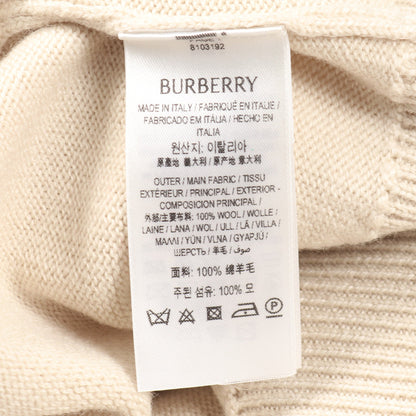 ニット クルーネック ロゴパッチ ウール アイボリー バーバリー トップス BURBERRY