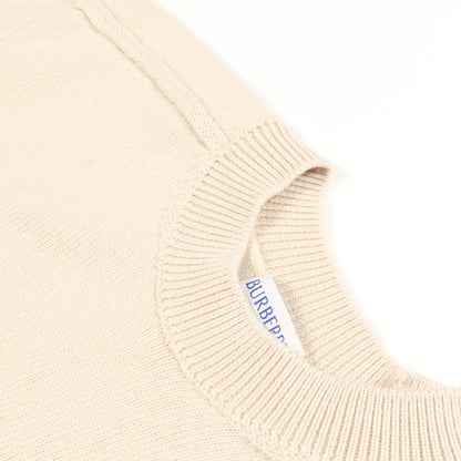 ニット クルーネック ロゴパッチ ウール アイボリー バーバリー トップス BURBERRY