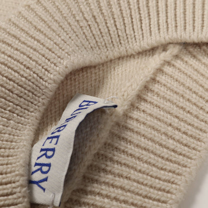 ニット クルーネック ロゴパッチ ウール アイボリー バーバリー トップス BURBERRY