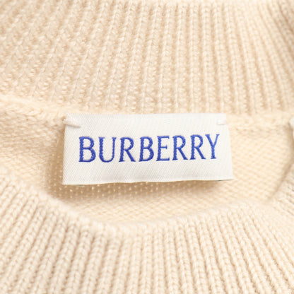 ニット クルーネック ロゴパッチ ウール アイボリー バーバリー トップス BURBERRY