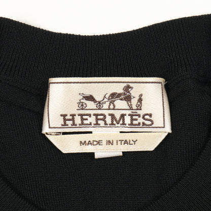 ジュ ドゥ ポワン アルネ ニット クルーネック ウール ブラック エルメス トップス HERMES