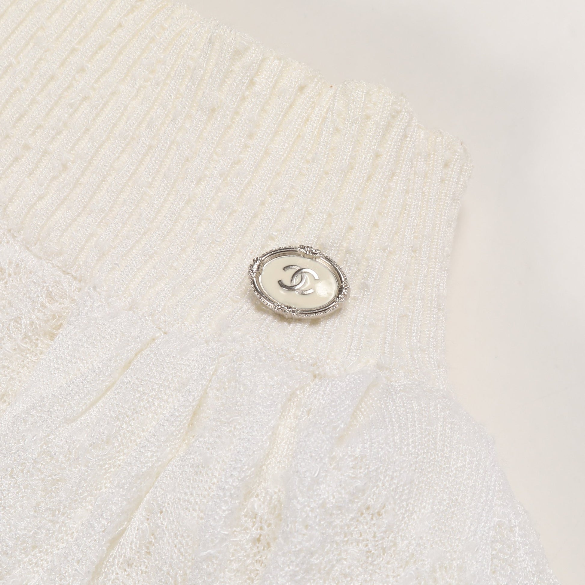 ココマークボタン レース スカート ビスコース ホワイト シャネル ボトムス CHANEL