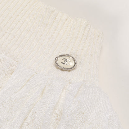 ココマークボタン レース スカート ビスコース ホワイト シャネル ボトムス CHANEL