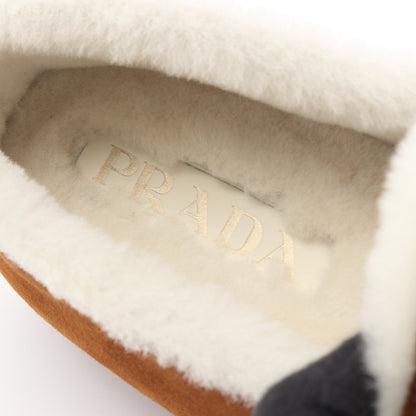 トライアングルロゴ ローファー スエード シアリング ブラウン プラダ シューズ PRADA