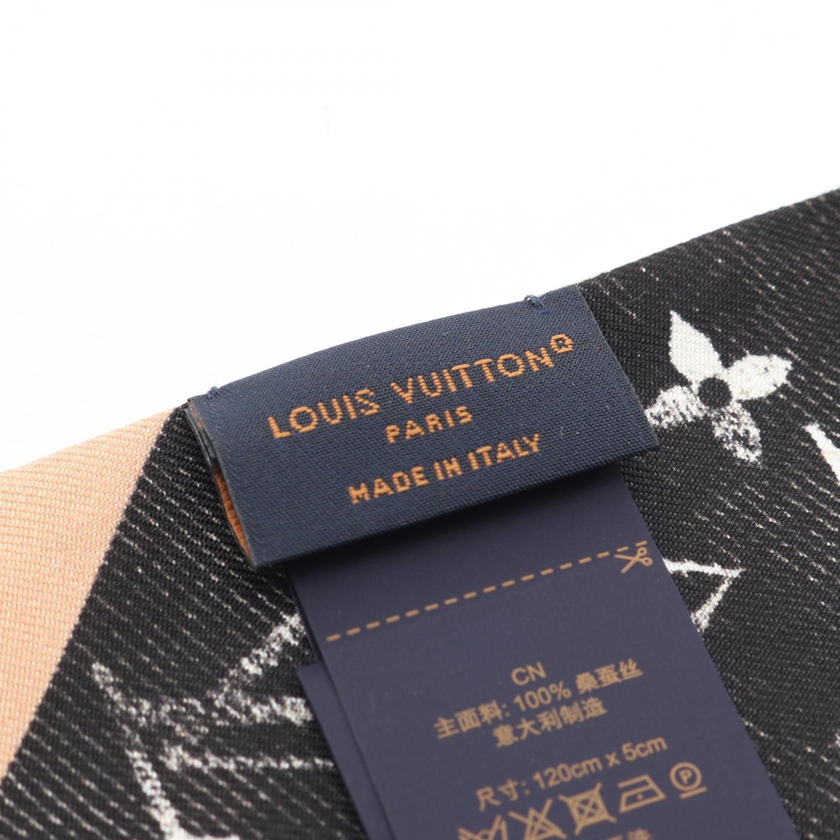 バンドーBB マル メルヴェイユーズ スカーフ シルク ベージュ ブラック