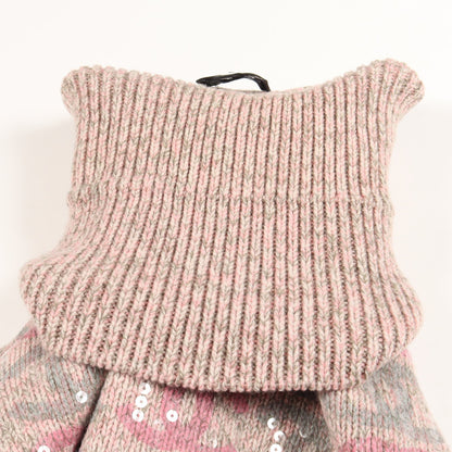 ココマーク スパンコール セーター ニット タートルネック カシミヤ ピンク マルチカラー シャネル トップス CHANEL