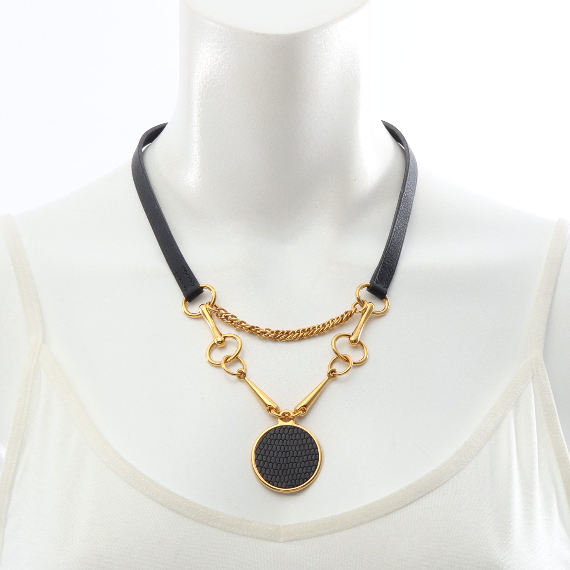 チョーカー リザード ヴォースイフト GP ブラック ゴールド Y刻印 エルメス アクセサリー HERMES