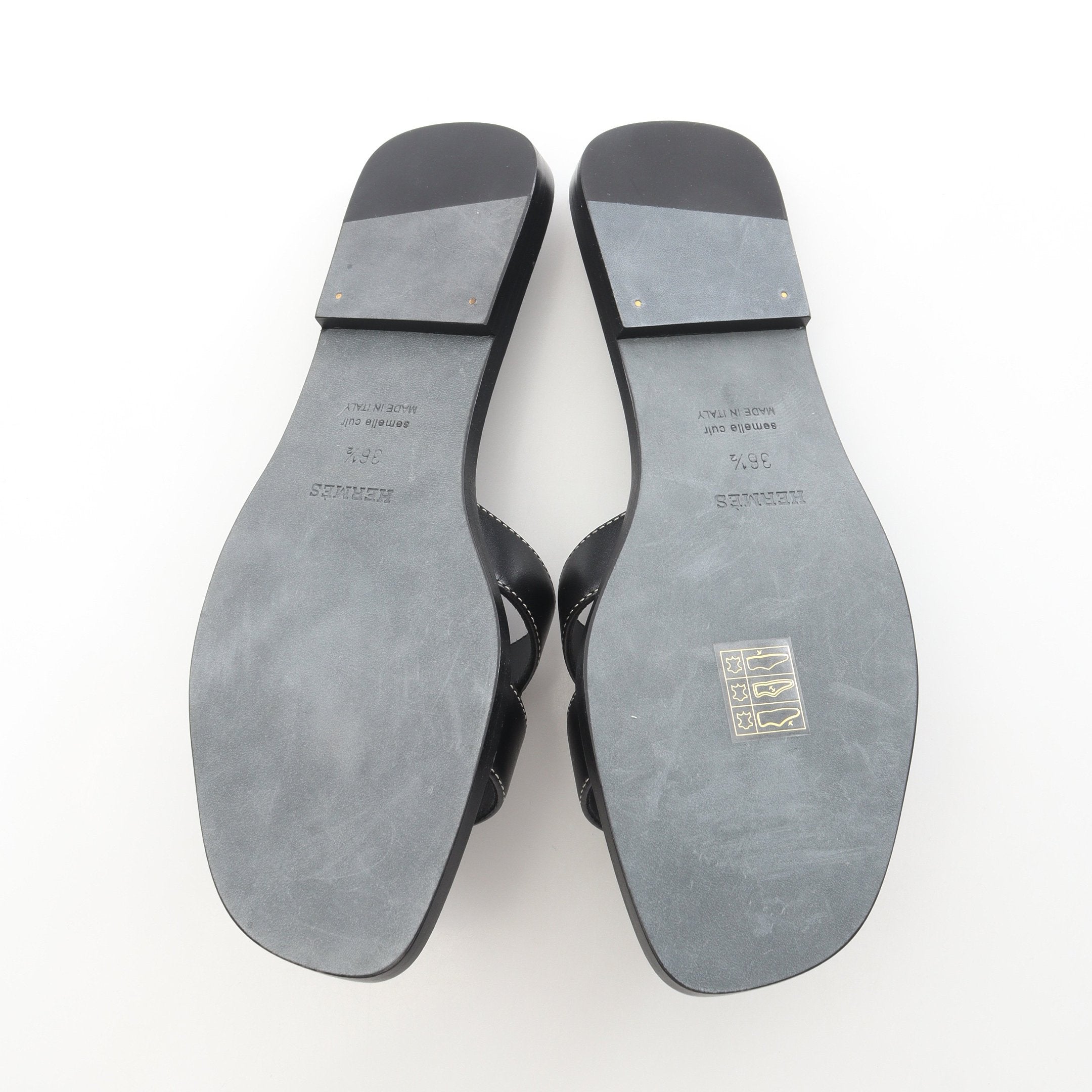 オラン ミュール サンダル ボックスカーフ ブラック エルメス – RECLO