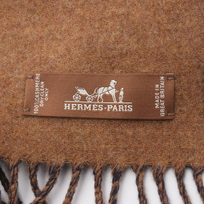 カザック シェブロン マフラー カシミヤ ブラウン ネイビー エルメス 財布・小物 HERMES