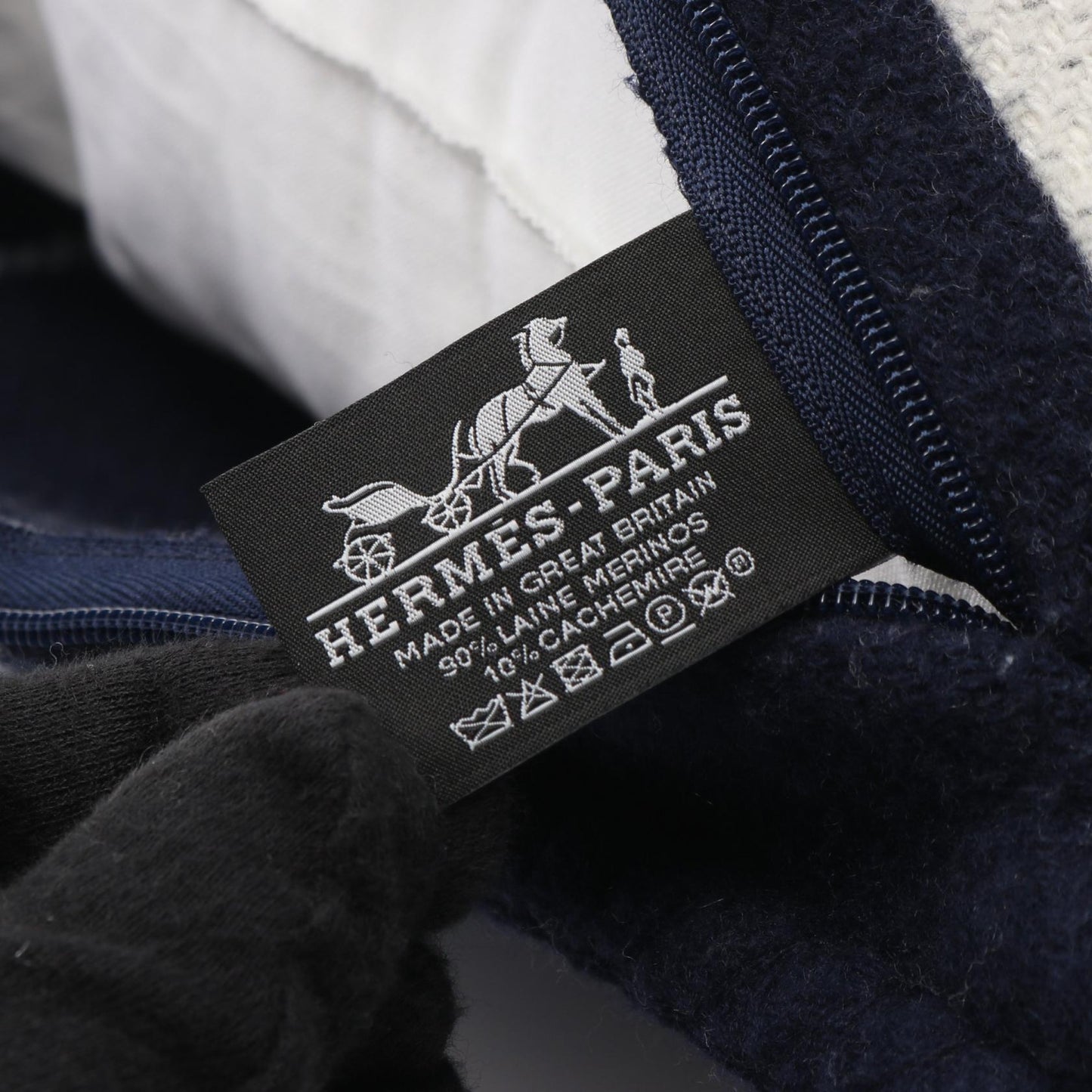 アヴァロン3 PM インテリア ウール カシミヤ ネイビー ブルーグレー エルメス 財布・小物 HERMES