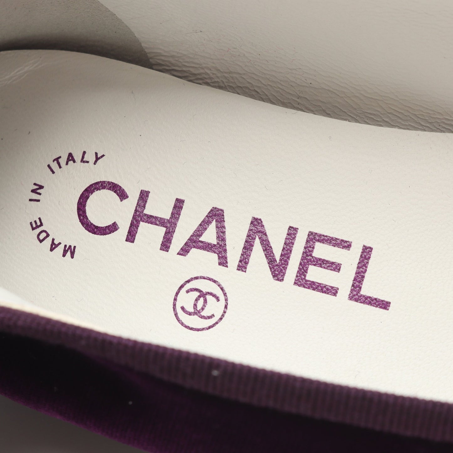 BALLERINA バレリーナ バレエシューズ ベロア パープル ブラック シャネル シューズ CHANEL