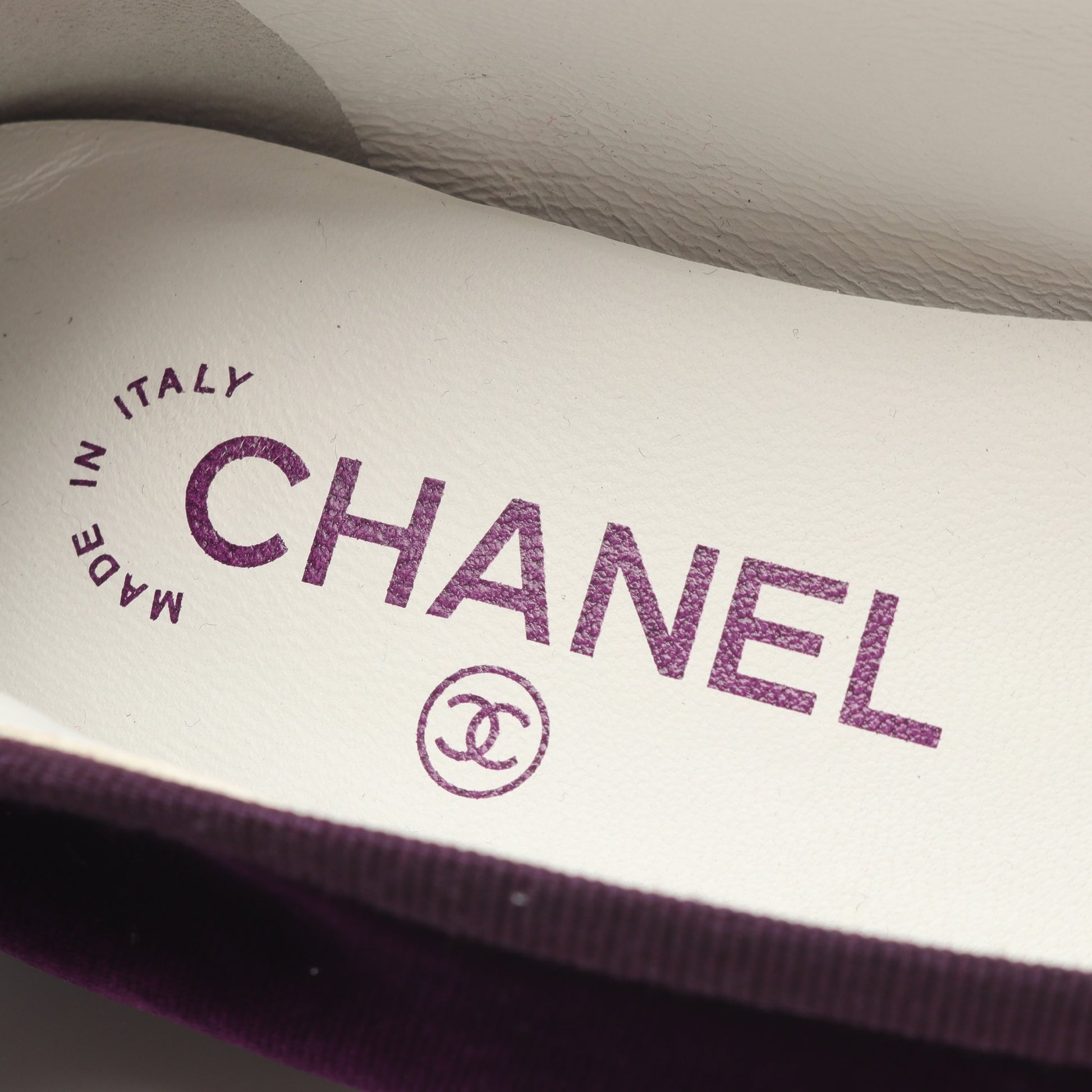 BALLERINA バレリーナ バレエシューズ ベロア パープル ブラック シャネル シューズ CHANEL