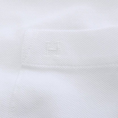 H刺繍 ポケット Tシャツ クルーネック 半袖 コットン ホワイト エルメス トップス HERMES