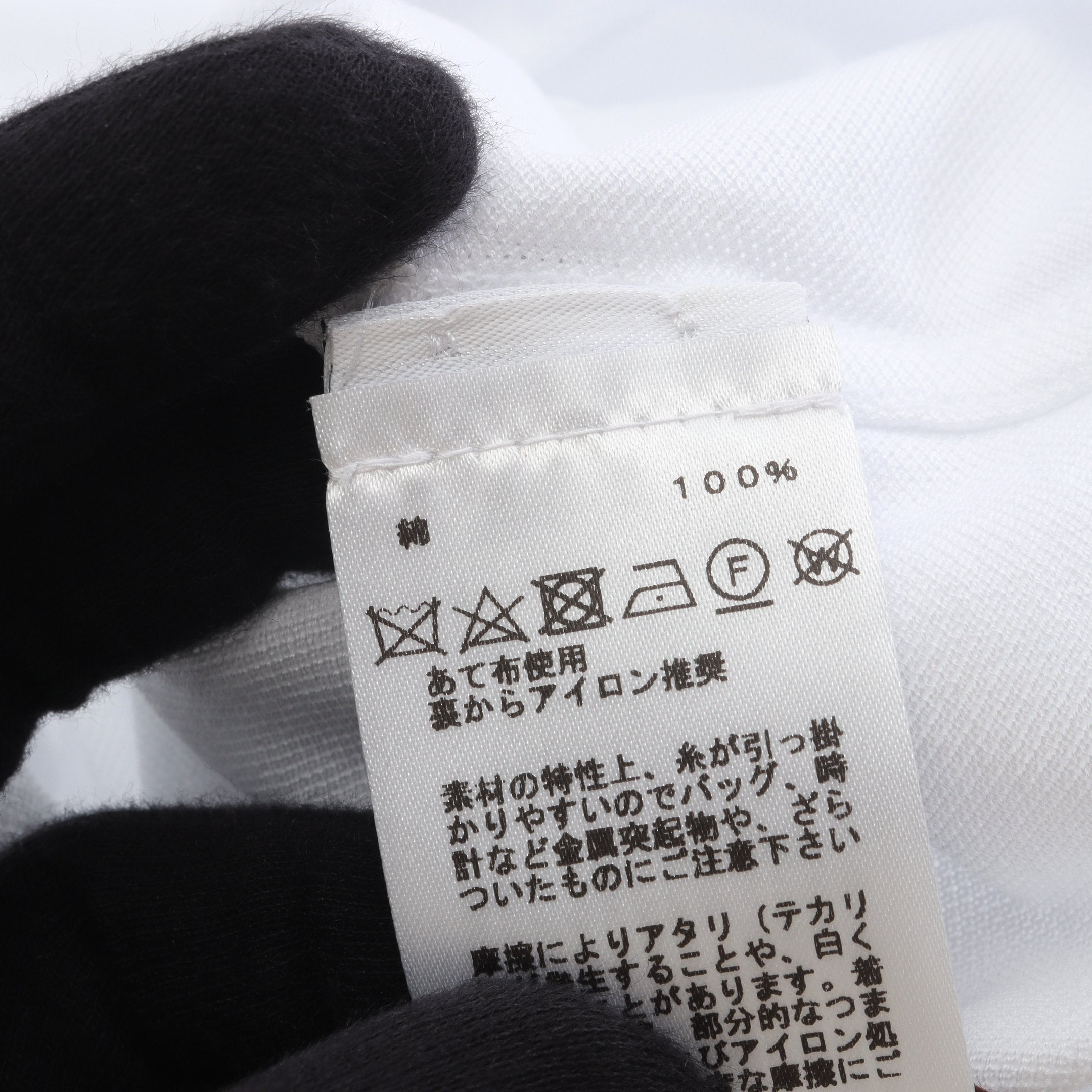 H刺繍 ポケット Tシャツ クルーネック 半袖 コットン ホワイト