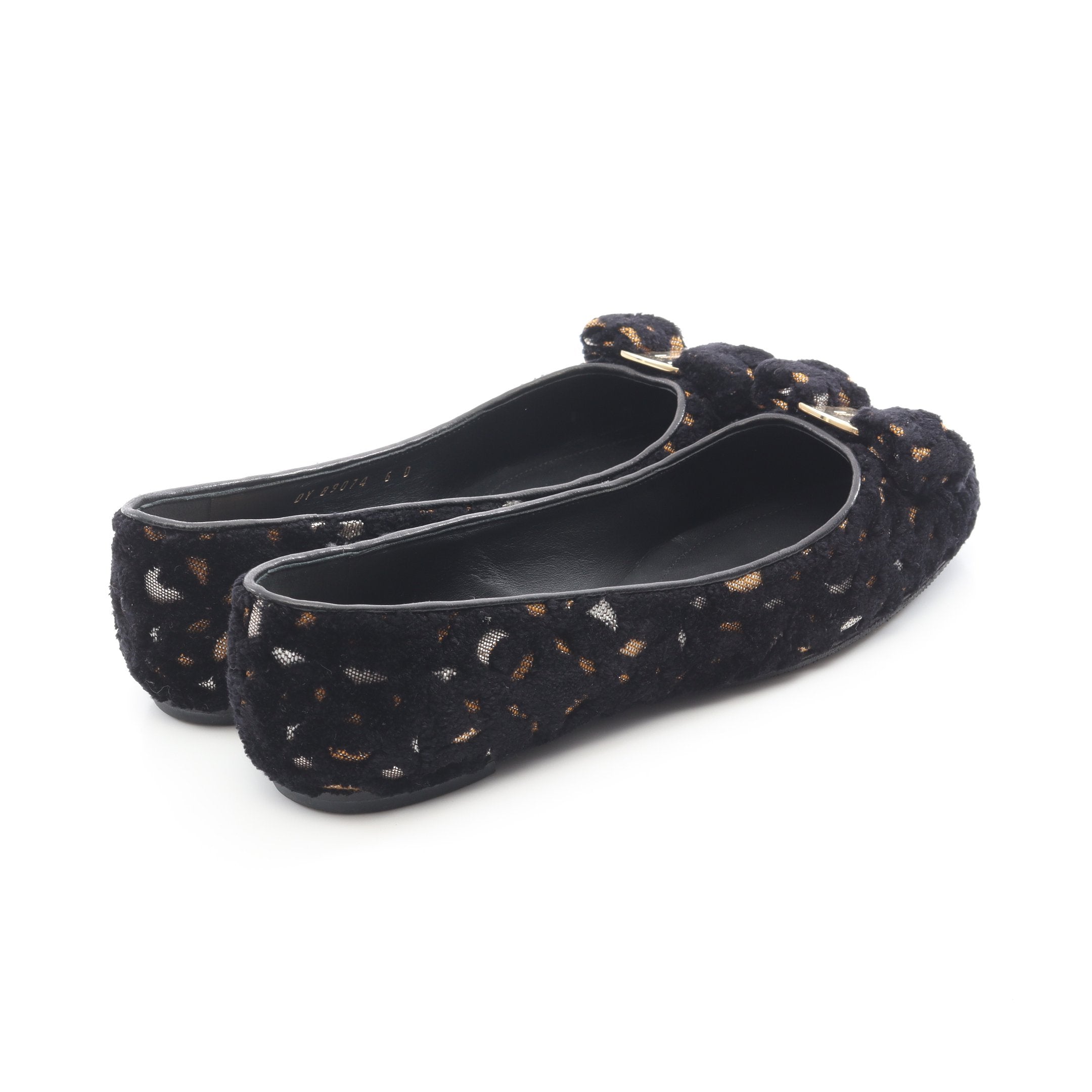 ヴァラリボン フラットシューズ ファブリック ブラック サルヴァトーレ