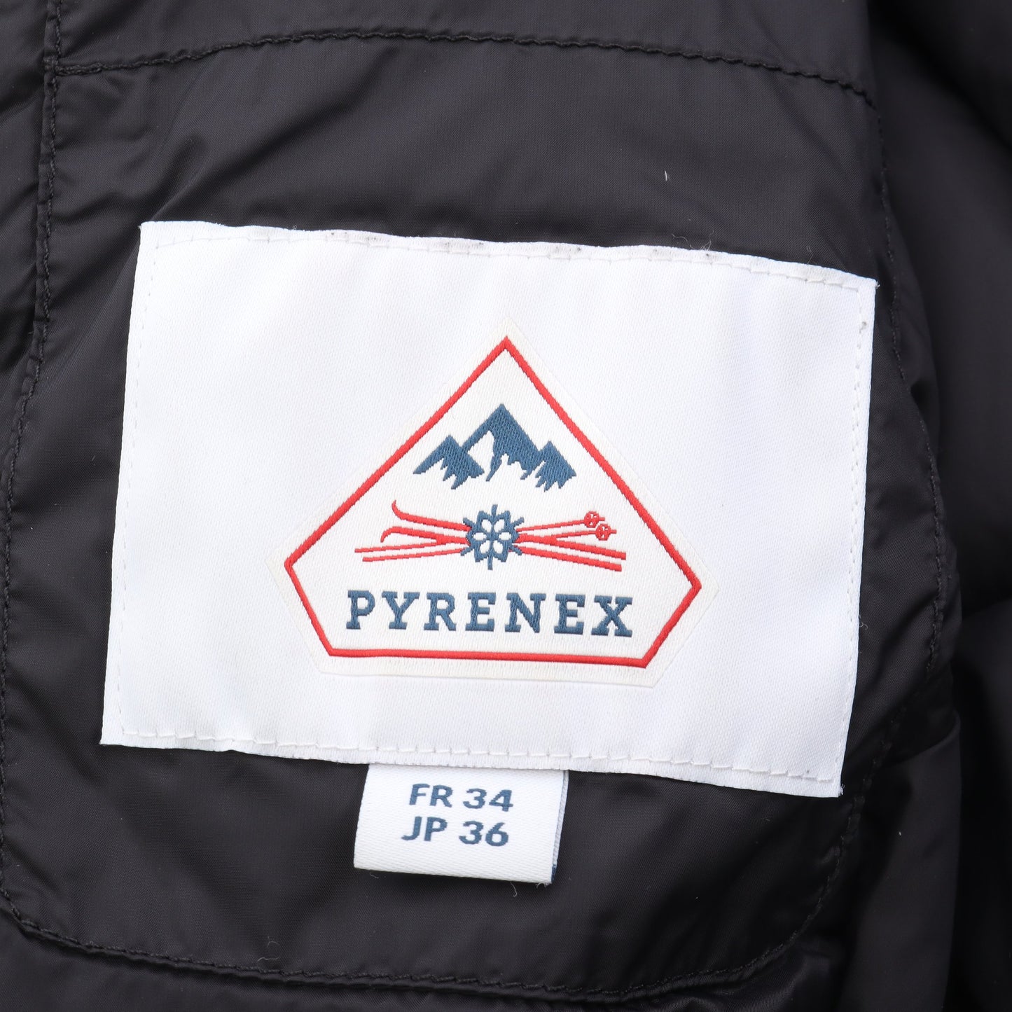 CANNES ノーカラー ダウンジャケット ナイロン ブラック ダブルブレスト ピレネックス アウター PYRENEX