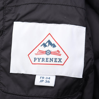 CANNES ノーカラー ダウンジャケット ナイロン ブラック ダブルブレスト ピレネックス アウター PYRENEX