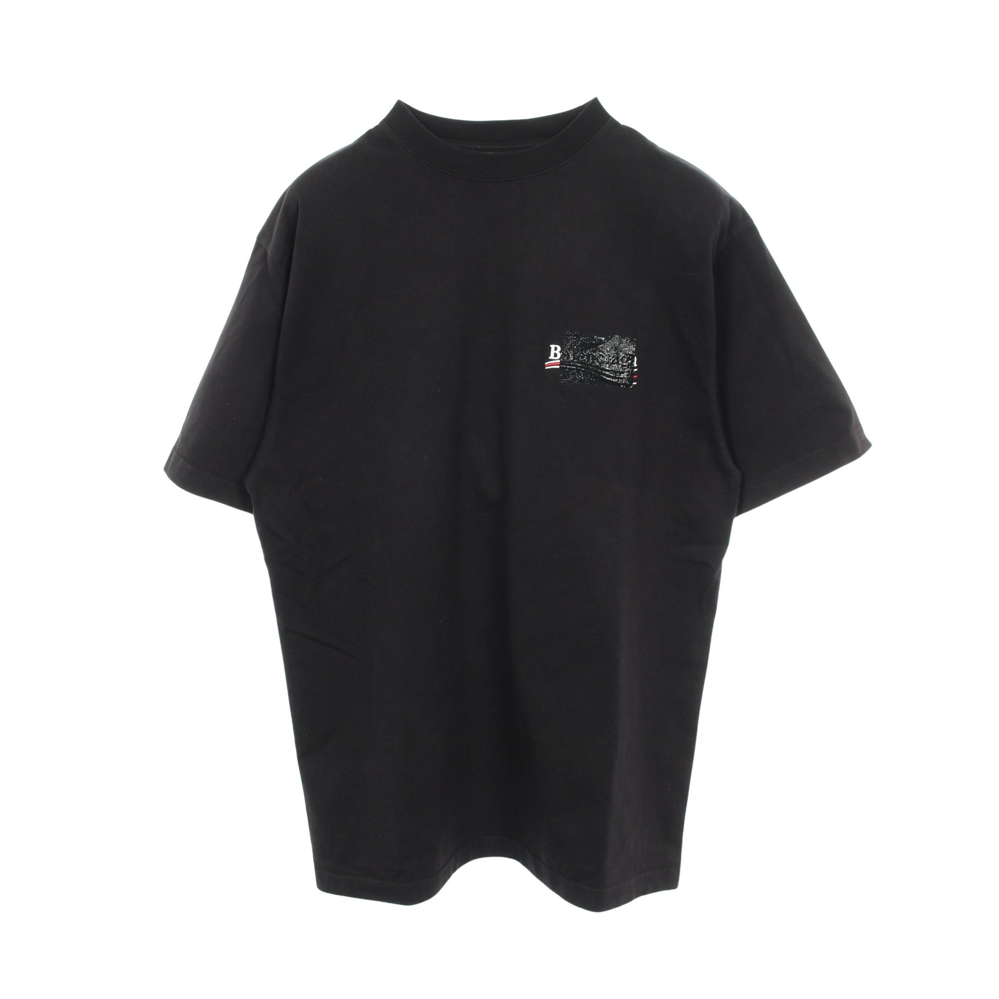 GAFFER バックロゴ ラージフィット 半袖Tシャツ コットン ブラック バレンシアガ トップス BALENCIAGA