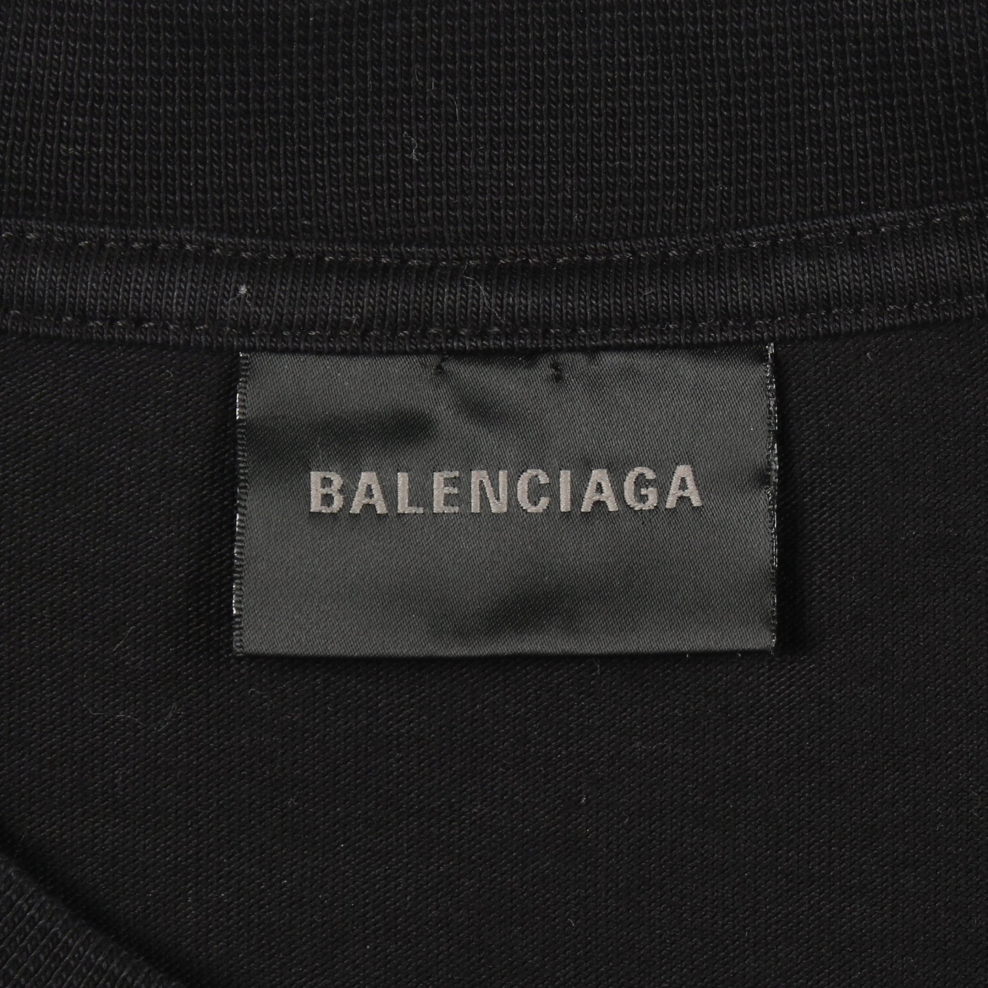 GAFFER バックロゴ ラージフィット 半袖Tシャツ コットン ブラック バレンシアガ トップス BALENCIAGA