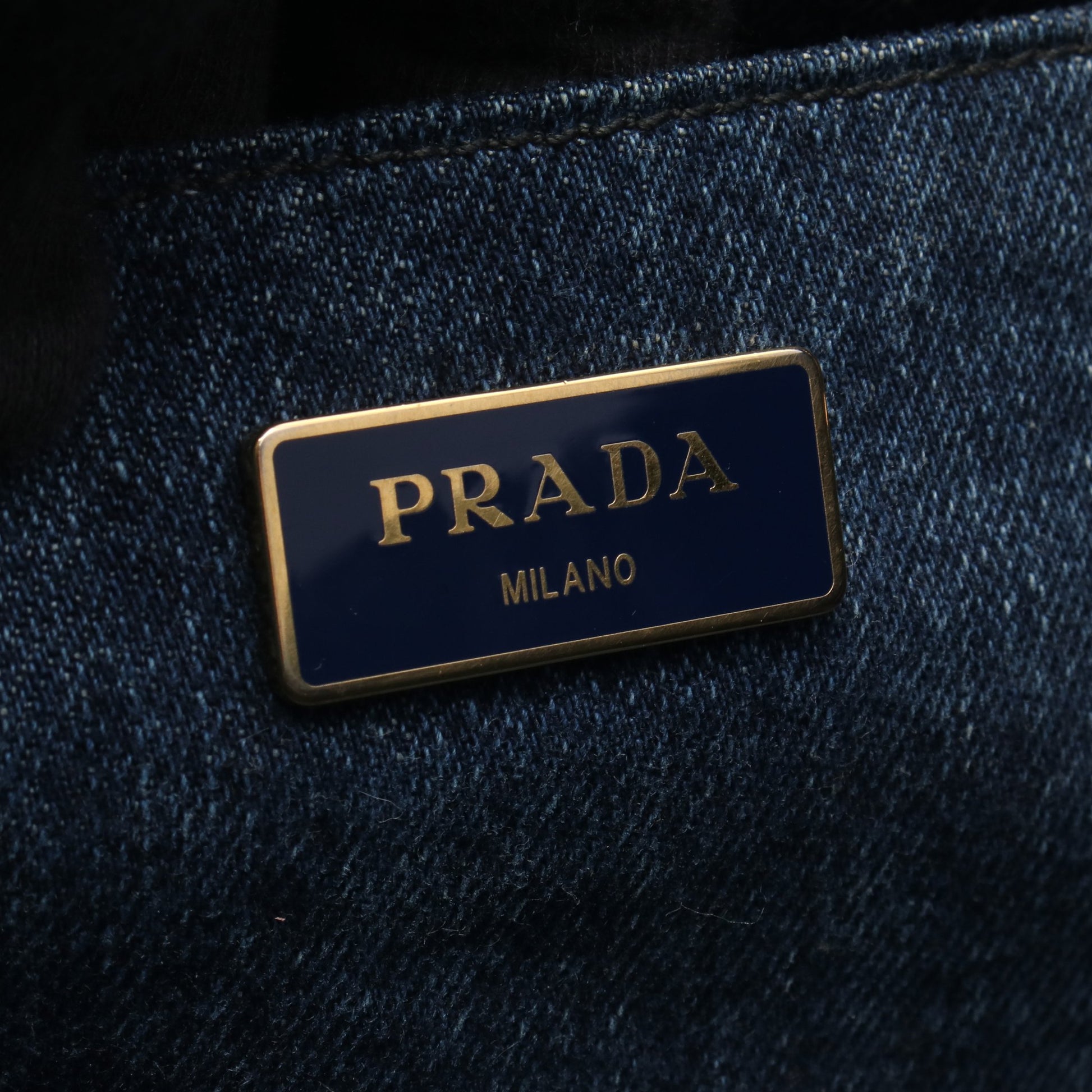 DENIM CANAPA カナパ ハンドバッグ トートバッグ デニム インディゴブルー プラダ バッグ PRADA