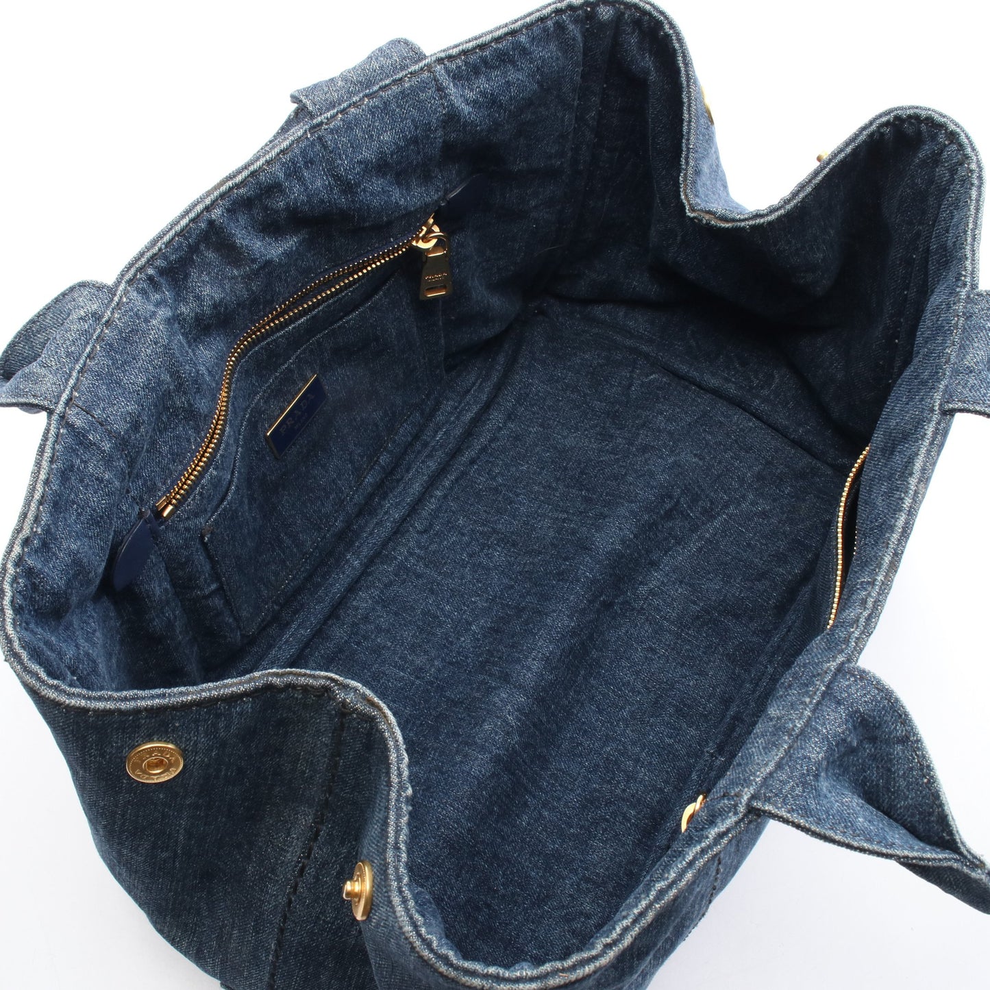 DENIM CANAPA カナパ ハンドバッグ トートバッグ デニム インディゴブルー プラダ バッグ PRADA