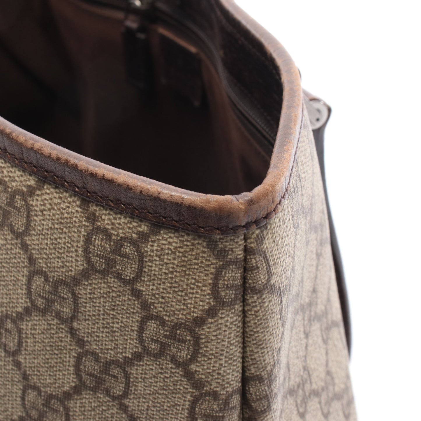 GGスプリーム ハンドバッグ トートバッグ PVC レザー ベージュ ダークブラウン グッチ バッグ GUCCI