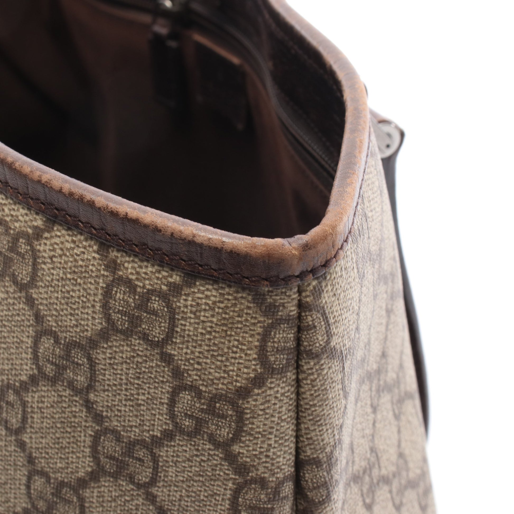 GGスプリーム ハンドバッグ トートバッグ PVC レザー ベージュ ダークブラウン グッチ バッグ GUCCI