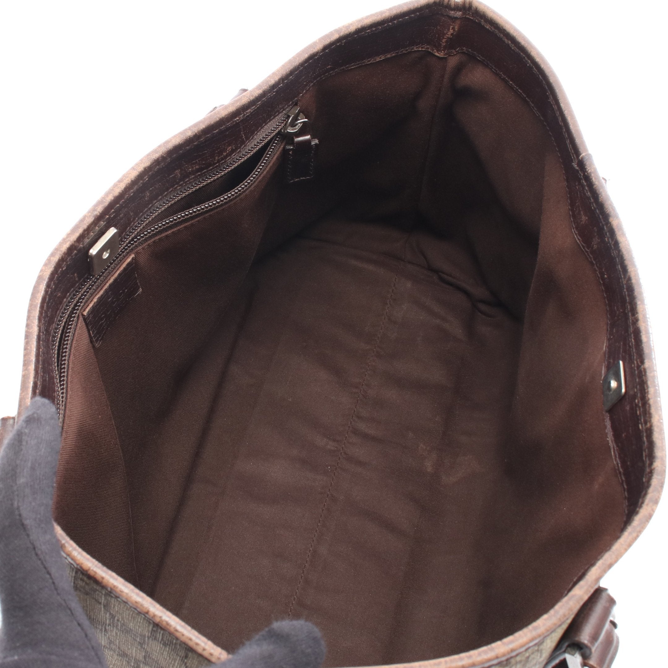 GGスプリーム ハンドバッグ トートバッグ PVC レザー ベージュ ダーク