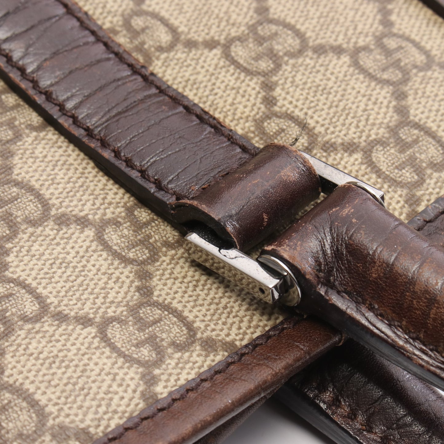 GGスプリーム ハンドバッグ トートバッグ PVC レザー ベージュ ダークブラウン グッチ バッグ GUCCI