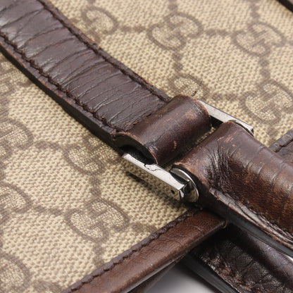 GGスプリーム ハンドバッグ トートバッグ PVC レザー ベージュ ダークブラウン グッチ バッグ GUCCI