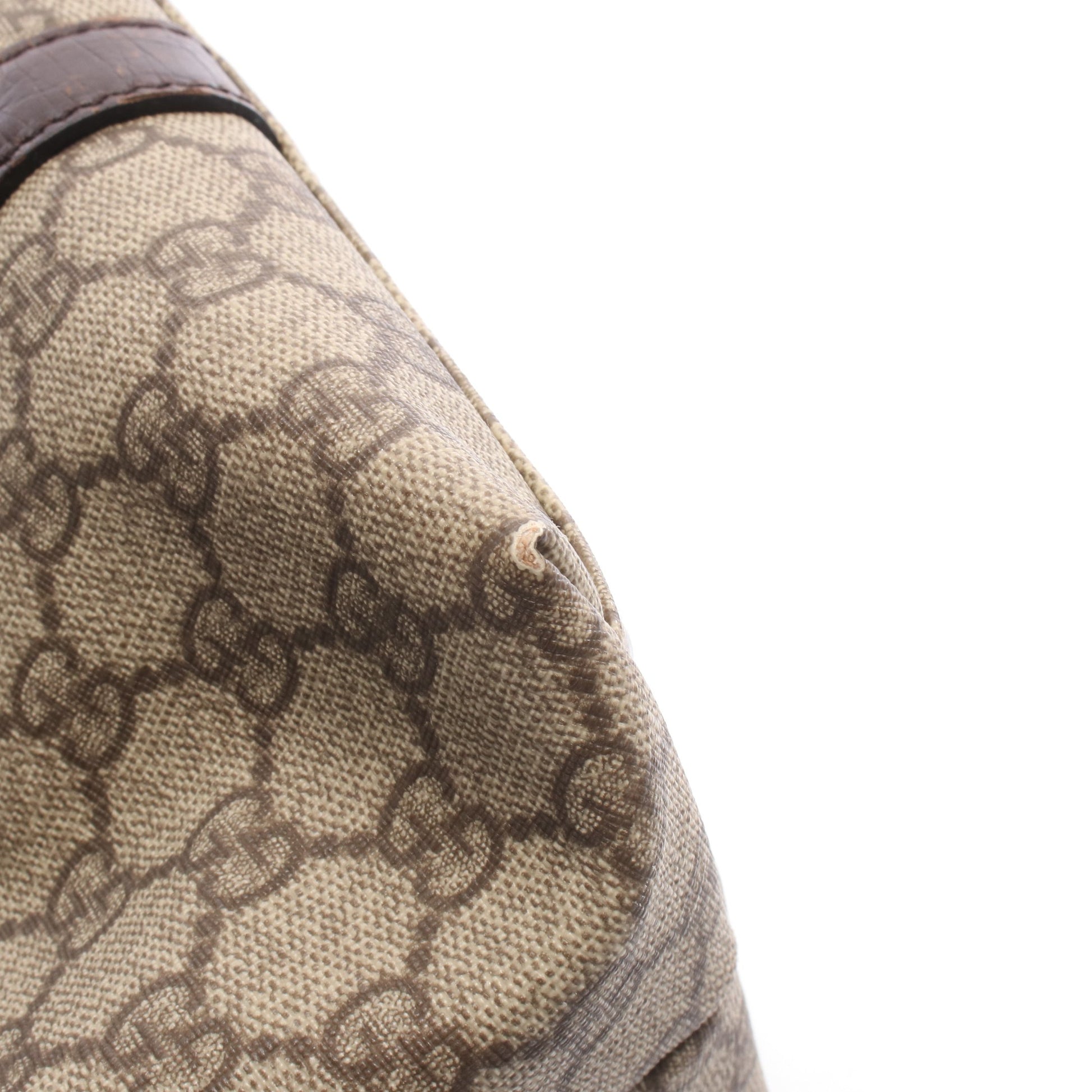 GGスプリーム ハンドバッグ トートバッグ PVC レザー ベージュ ダークブラウン グッチ バッグ GUCCI