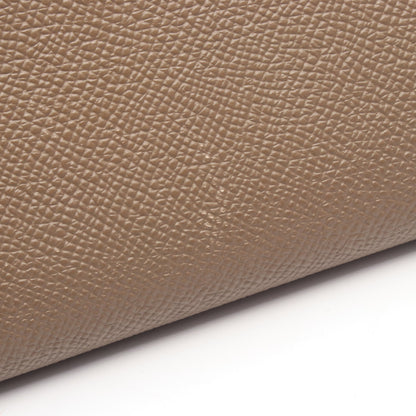 アザップロング シルクイン EQUATEUR エトゥープ ラウンドファスナー長財布 ヴォーエプソン グレーブラウン シルバー金具 D刻印 エルメス 財布・小物 HERMES