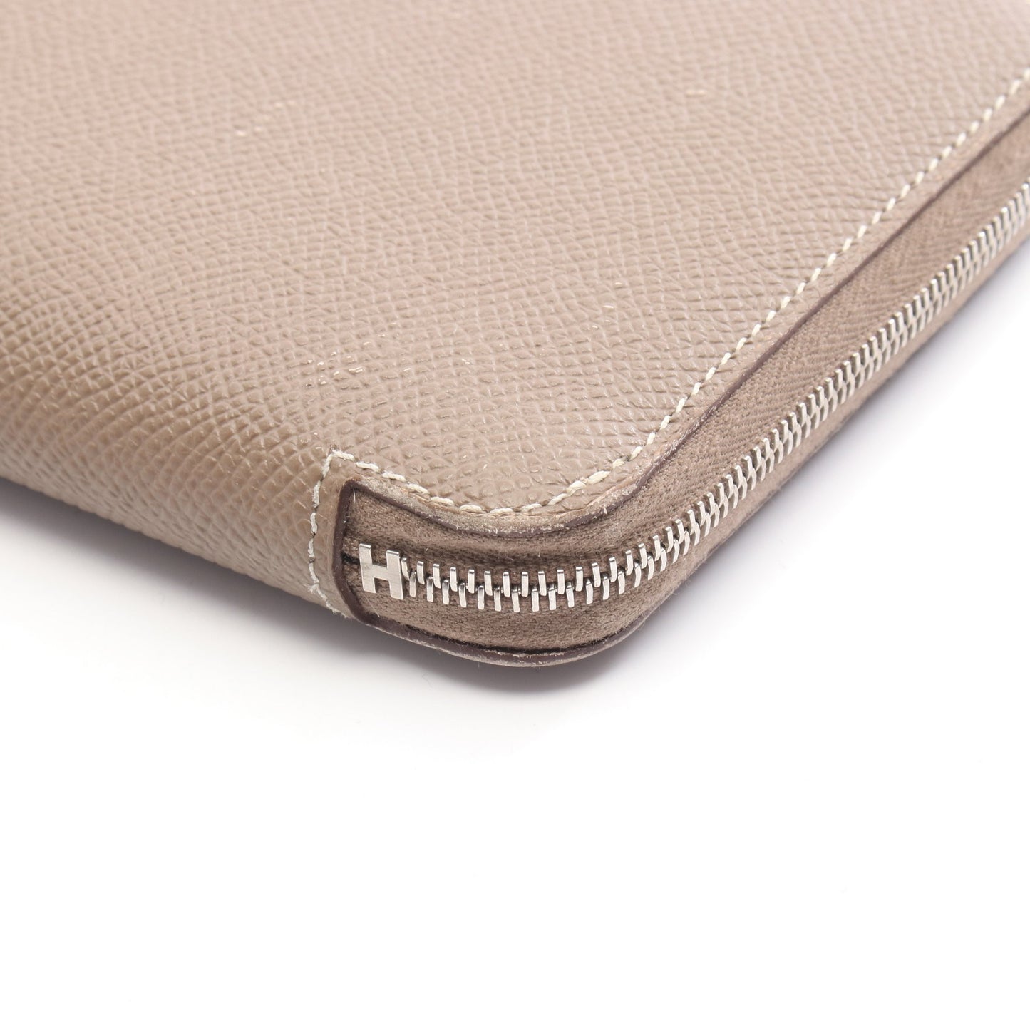 アザップロング シルクイン EQUATEUR エトゥープ ラウンドファスナー長財布 ヴォーエプソン グレーブラウン シルバー金具 D刻印 エルメス 財布・小物 HERMES