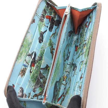 アザップロング シルクイン EQUATEUR エトゥープ ラウンドファスナー長財布 ヴォーエプソン グレーブラウン シルバー金具 D刻印 エルメス 財布・小物 HERMES