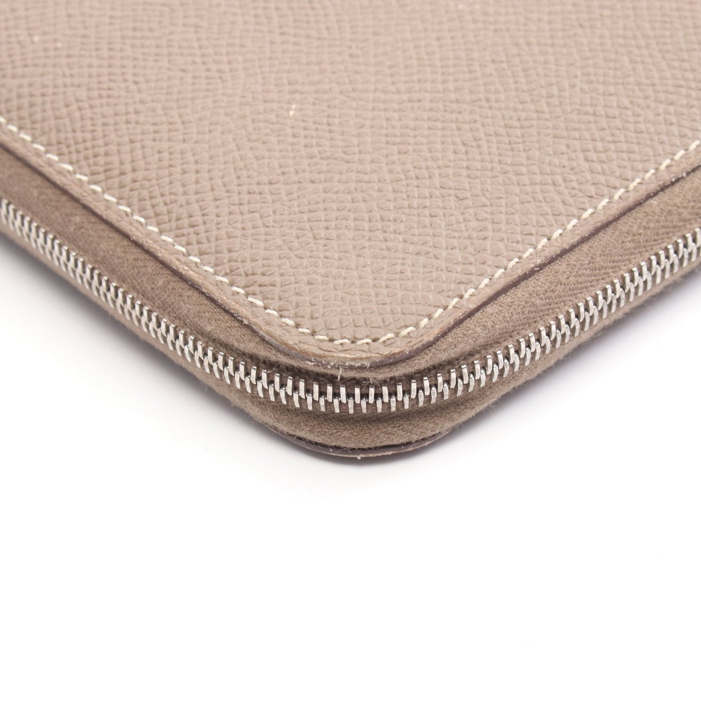 アザップロング シルクイン EQUATEUR エトゥープ ラウンドファスナー長財布 ヴォーエプソン グレーブラウン シルバー金具 D刻印 エルメス 財布・小物 HERMES