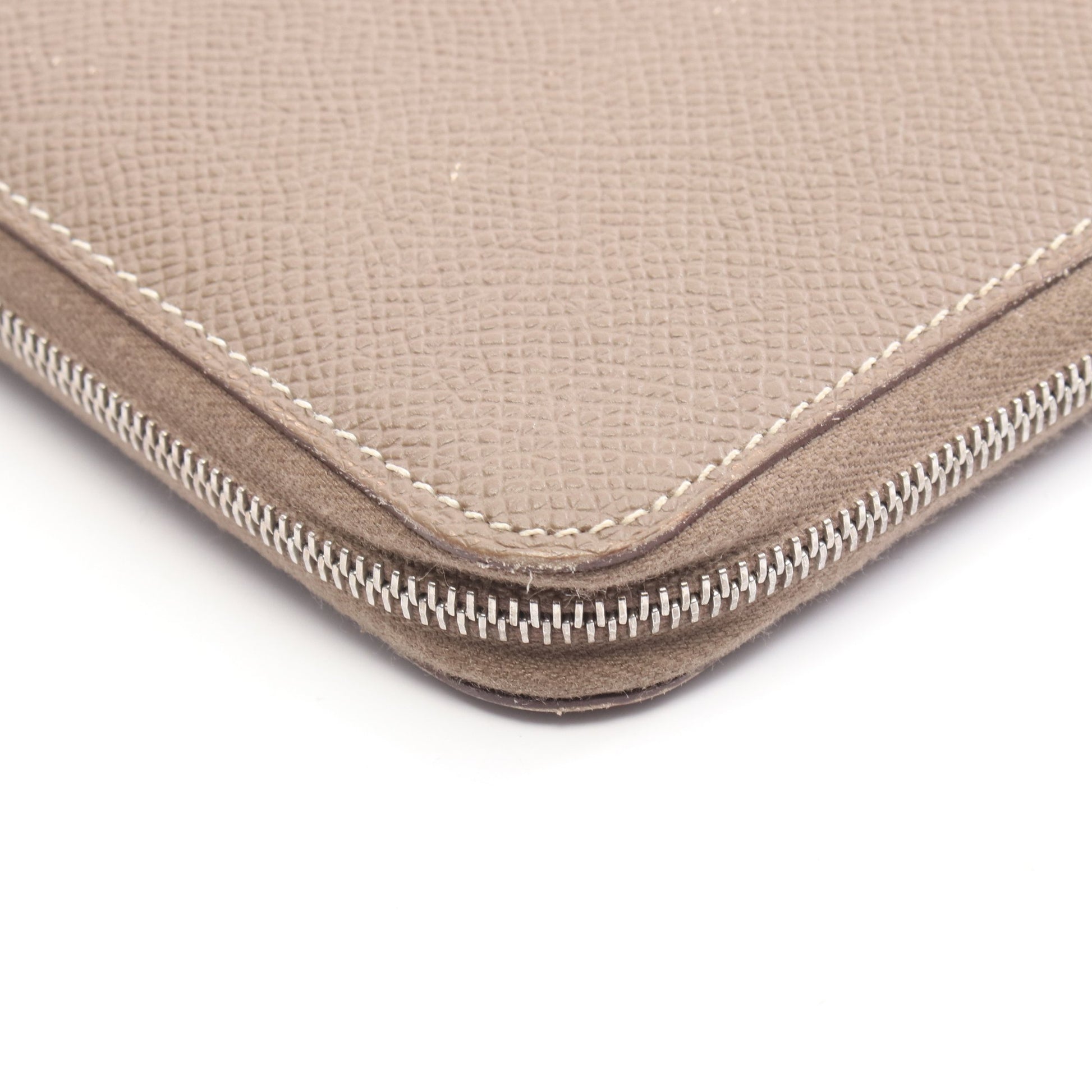 アザップロング シルクイン EQUATEUR エトゥープ ラウンドファスナー長財布 ヴォーエプソン グレーブラウン シルバー金具 D刻印 エルメス 財布・小物 HERMES