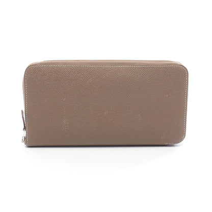 アザップロング シルクイン EQUATEUR エトゥープ ラウンドファスナー長財布 ヴォーエプソン グレーブラウン シルバー金具 D刻印 エルメス 財布・小物 HERMES
