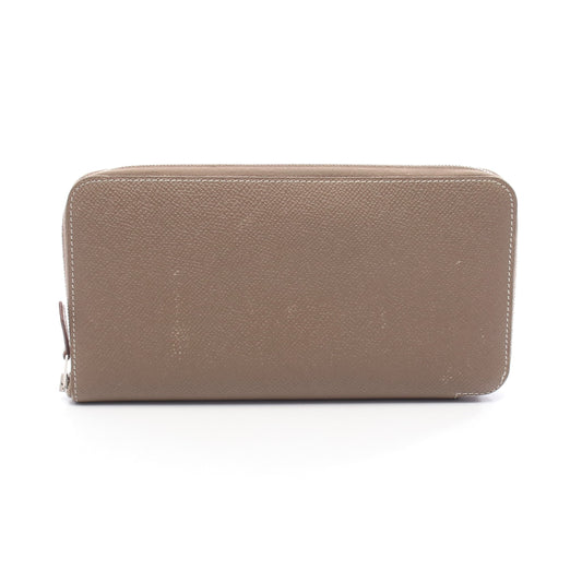 アザップロング シルクイン EQUATEUR エトゥープ ラウンドファスナー長財布 ヴォーエプソン グレーブラウン シルバー金具 D刻印 エルメス 財布・小物 HERMES