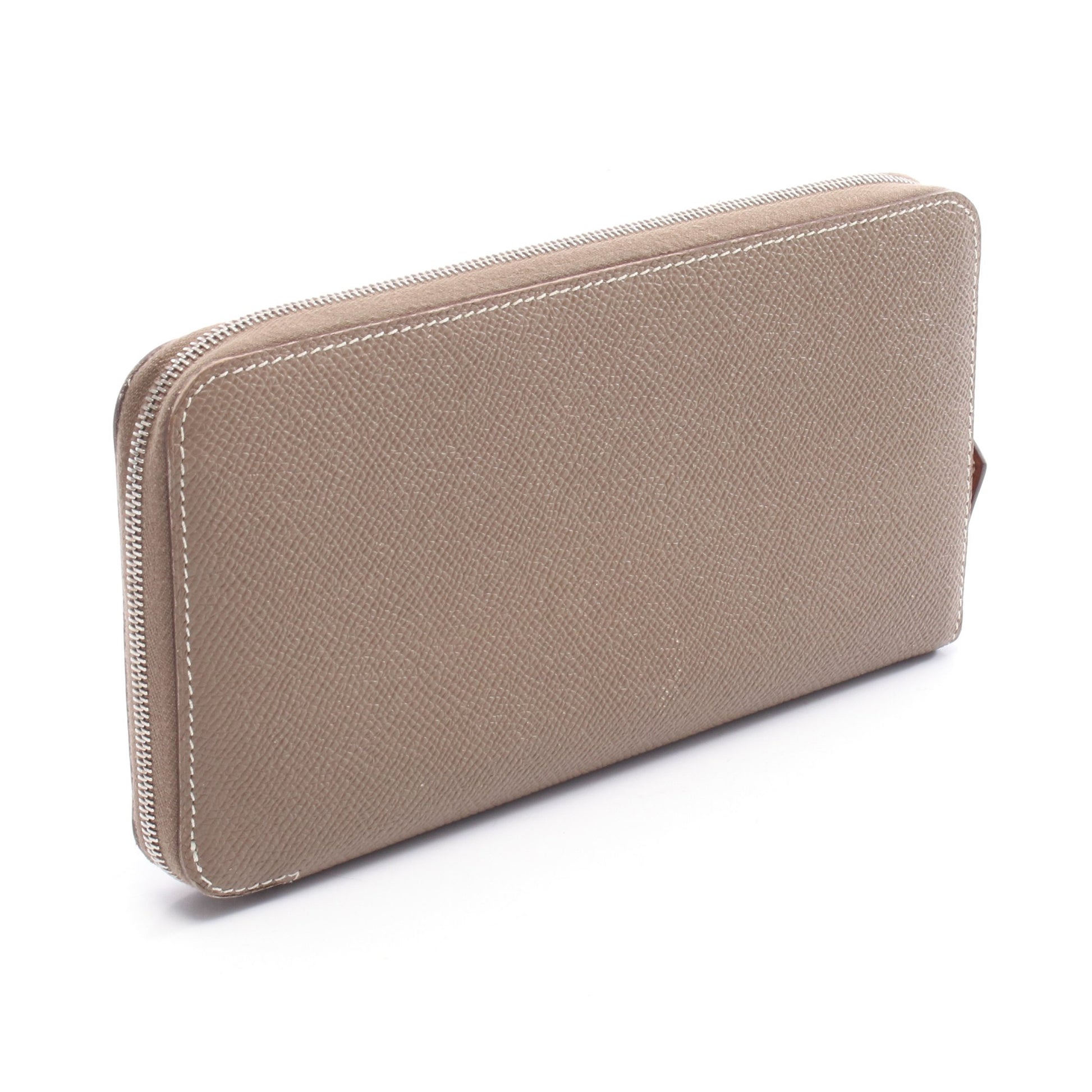 アザップロング シルクイン EQUATEUR エトゥープ ラウンドファスナー長財布 ヴォーエプソン グレーブラウン シルバー金具 D刻印 エルメス 財布・小物 HERMES