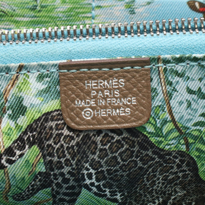 アザップロング シルクイン EQUATEUR エトゥープ ラウンドファスナー長財布 ヴォーエプソン グレーブラウン シルバー金具 D刻印 エルメス 財布・小物 HERMES