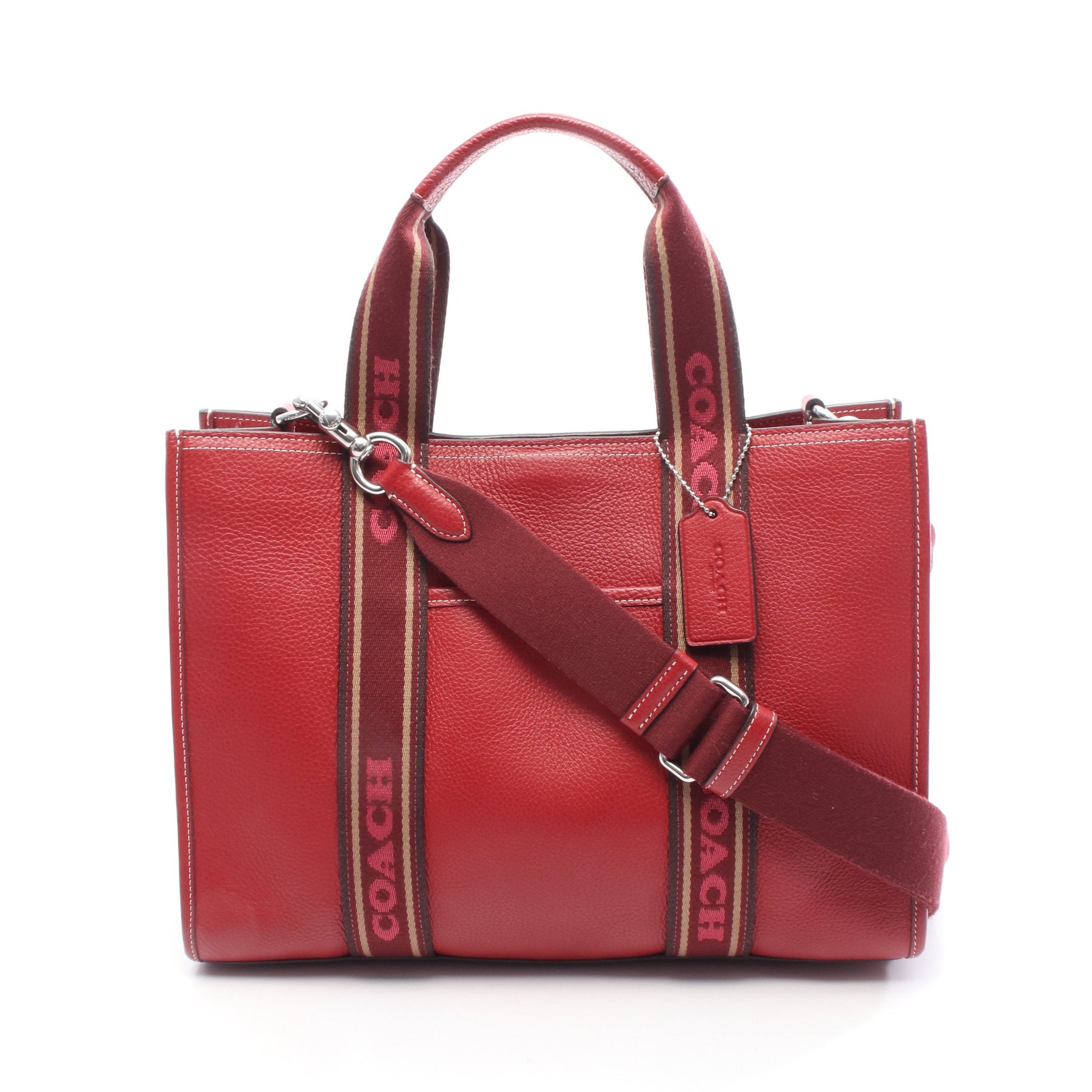 スミス ハンドバッグ トートバッグ レザー レッド 2WAY コーチ バッグ COACH