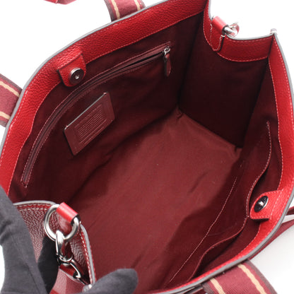 スミス ハンドバッグ トートバッグ レザー レッド 2WAY コーチ バッグ COACH