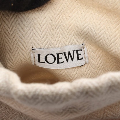 アナグラムカットアウト ポケット ショルダーバッグ レザー キャンバス ブラウン ベージュ ロエベ バッグ LOEWE