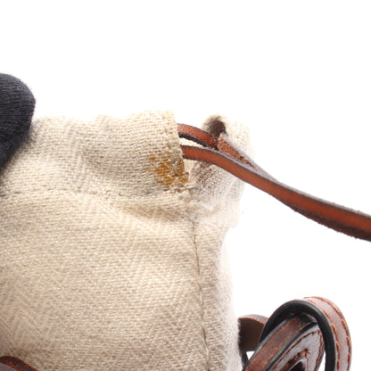 アナグラムカットアウト ポケット ショルダーバッグ レザー キャンバス ブラウン ベージュ ロエベ バッグ LOEWE