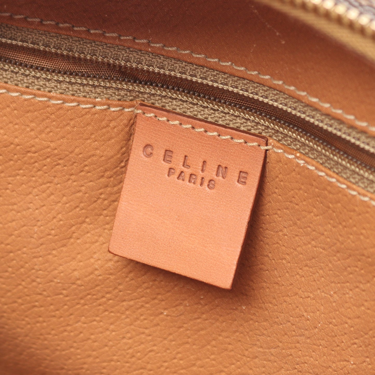 マカダム ハンドバッグ PVC レザー ダークブラウン ライトブラウン セリーヌ バッグ CELINE