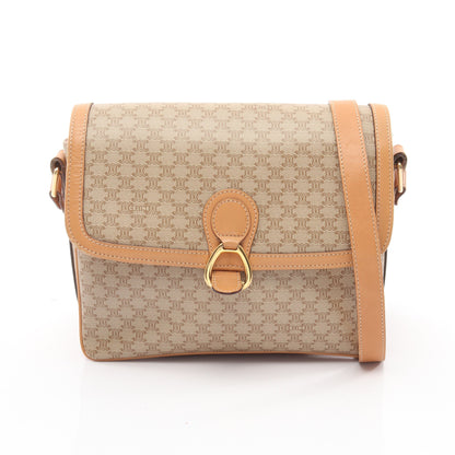 マカダム ショルダーバッグ PVC レザー ベージュ ライトブラウン セリーヌ バッグ CELINE