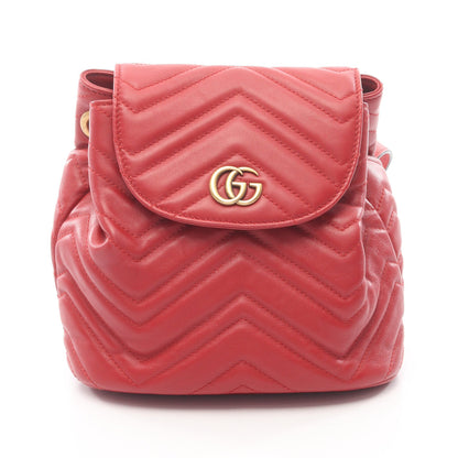 GGマーモント バックパック リュックサック ミニリュック レザー レッド キルティング グッチ バッグ GUCCI