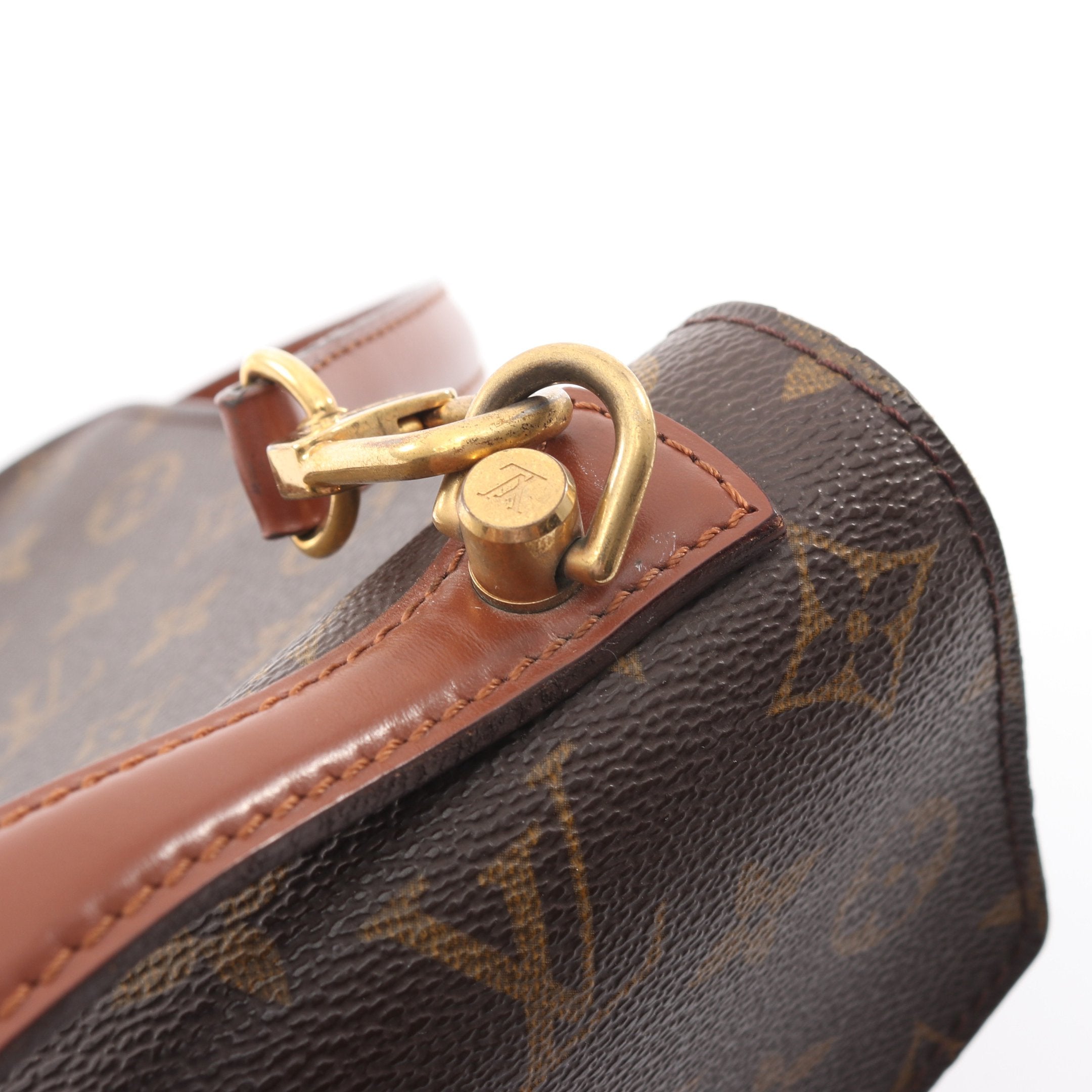 モンソー モノグラム ハンドバッグ PVC レザー ブラウン 2WAY ルイ